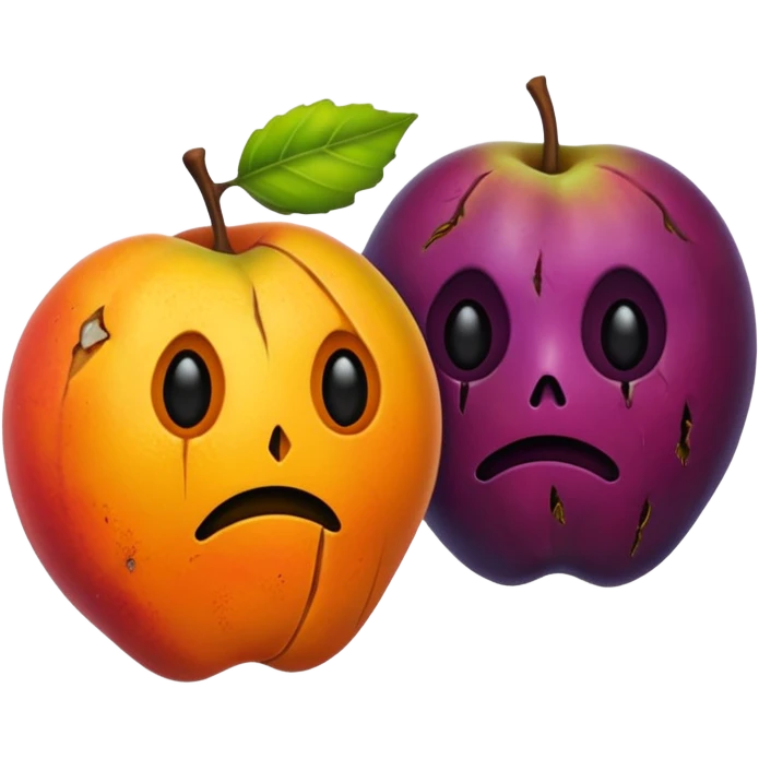 simple rotten fruits, no faces, no people  emoji