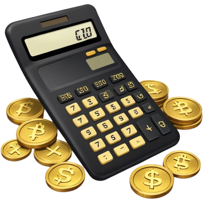calculator black with gold coins next to it, with old school runscape gold/gp emoji