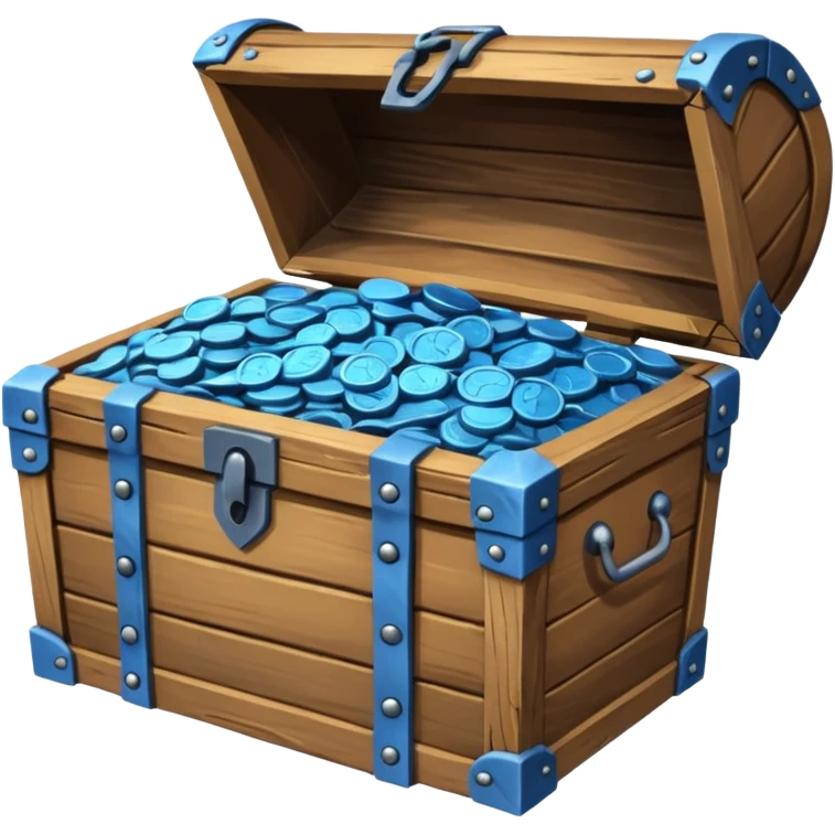 teasure chest of blue coins emoji