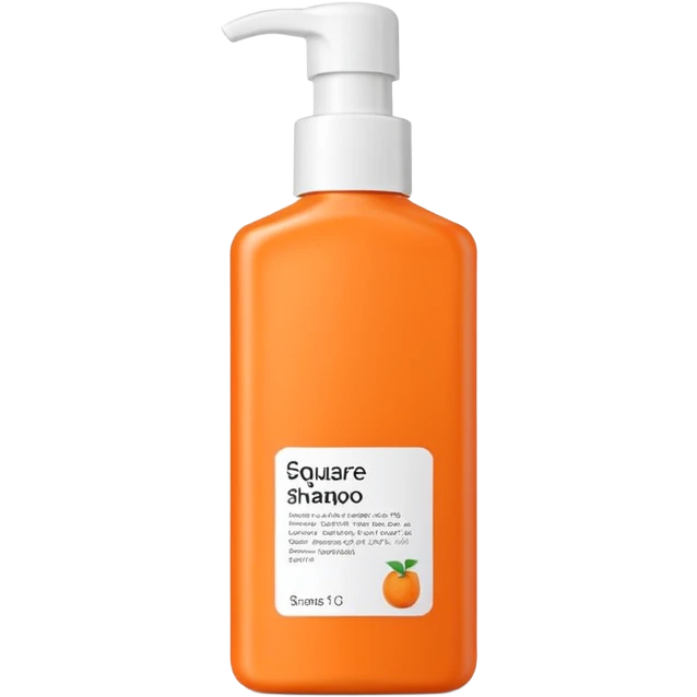 Square-shaped packaging with plain orange-colored shampoo - No product description emoji