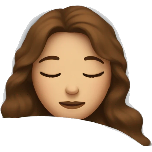 Woman with brown hair / sleeping in a cosy bed emoji