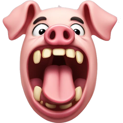 The Screaming Pig emoji