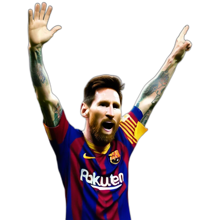 Messi Torjubel hands up emoji