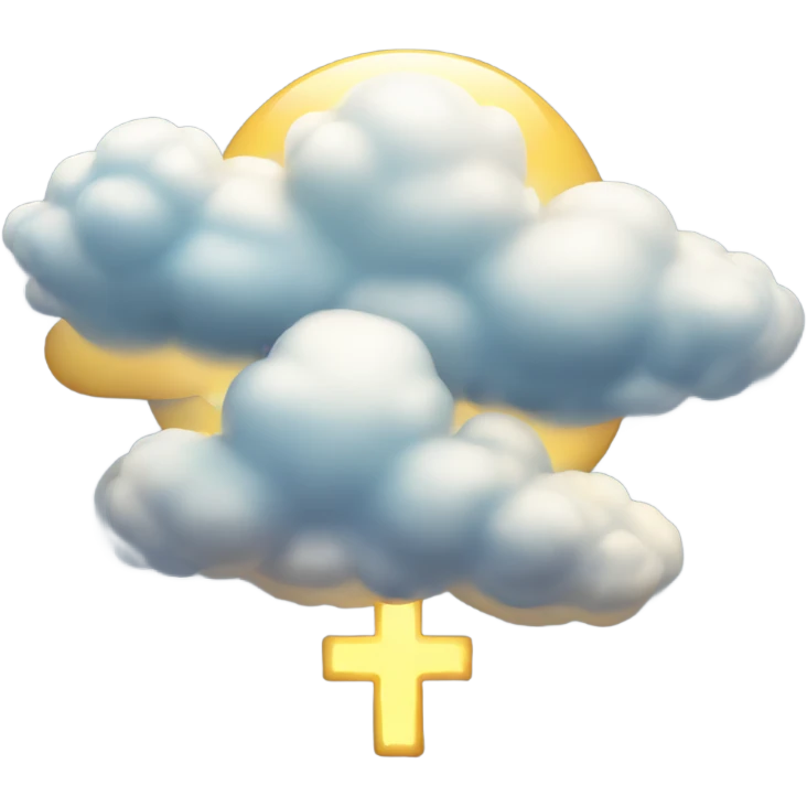 Clouds with a holy shine emoji