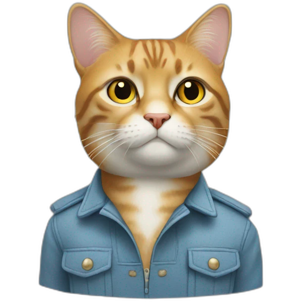 Un chat avec une tête de coque emoji