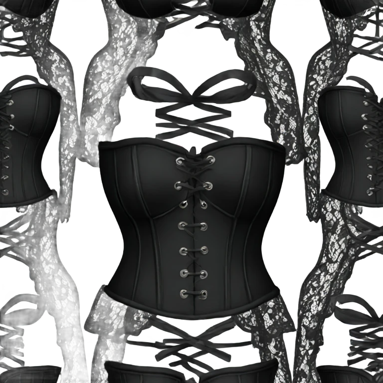 black lace long sleeve corset emoji