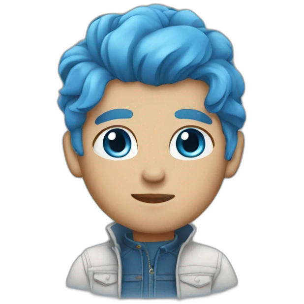 Blue eyes blue hair jeans emoji