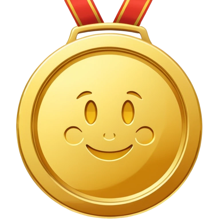 JUST THE CIRCLE  golden medal with a glossy finish, featuring a central CLEAN SPACE emoji