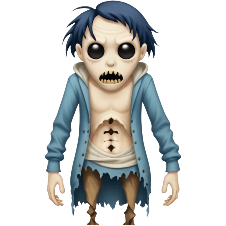 a scary distorted figure emoji