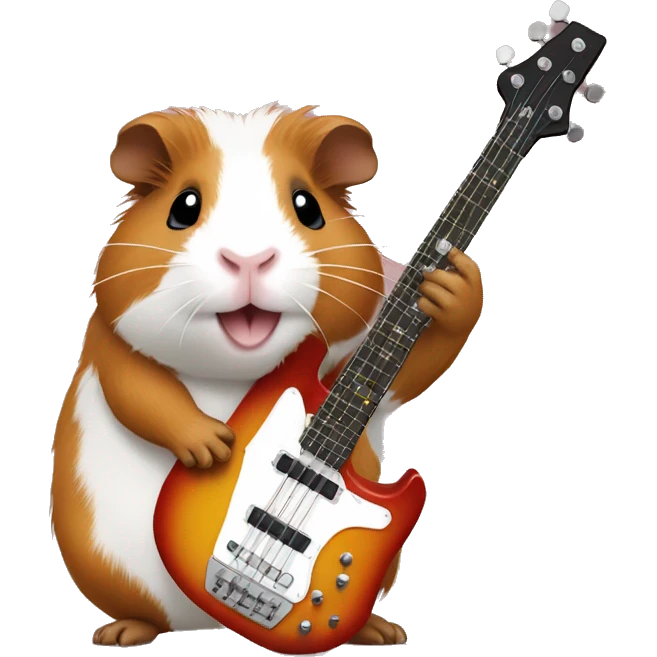 guinea pig palying bass guitar emoji