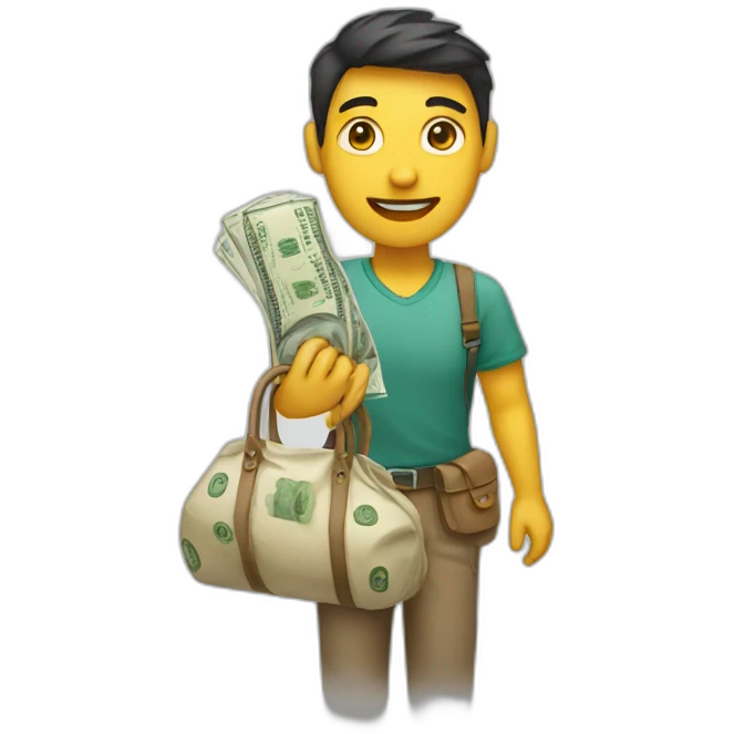 a person hold A bag of money emoji