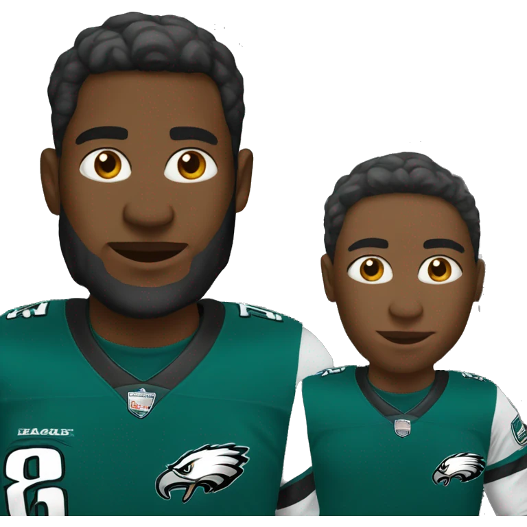 Black Amazon driver wearing a eagles jersey emoji