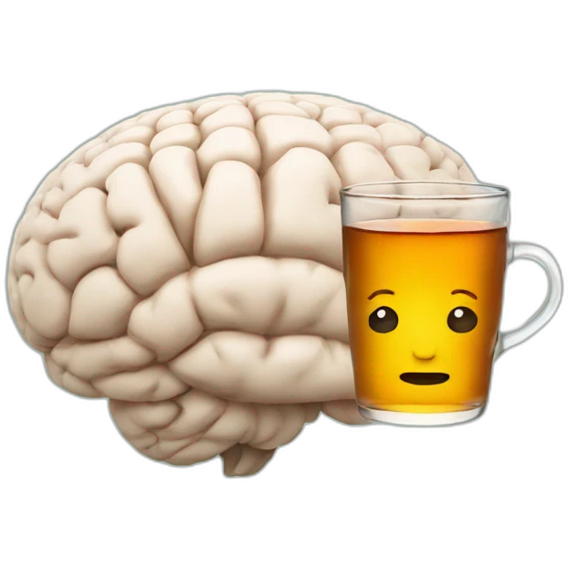brain with tea emoji