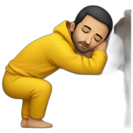 Armenian men  with yellow hoodie sleeping emoji