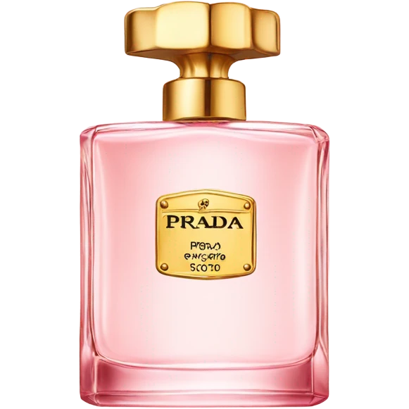 light pink prada perfume w gold accent emoji