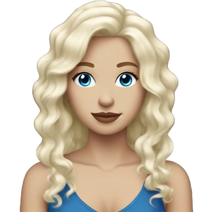 women white blonde wavy hair blue eyes emoji