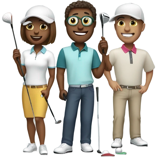 Friends golfing emoji