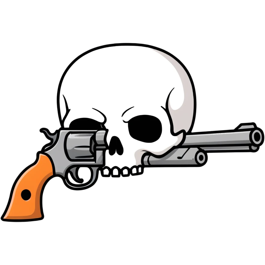 Gun with skull emoji