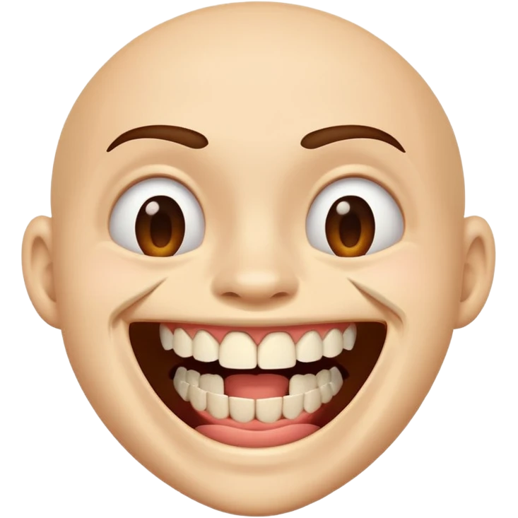 Laughing out loud with broken teeth emoji
