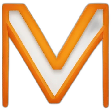 m LETTER orange emoji