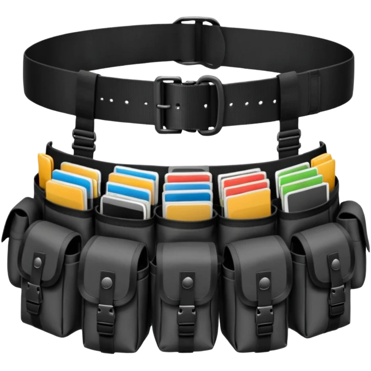 black military belt with pouches emoji