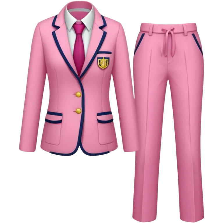 pink academia uniform with pants emoji