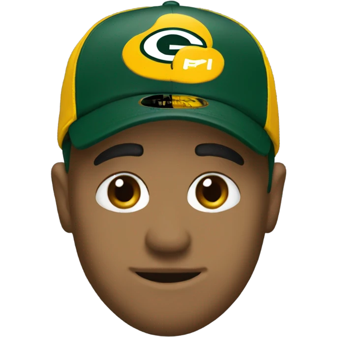 Me wearing a Green Bay Packers hat emoji