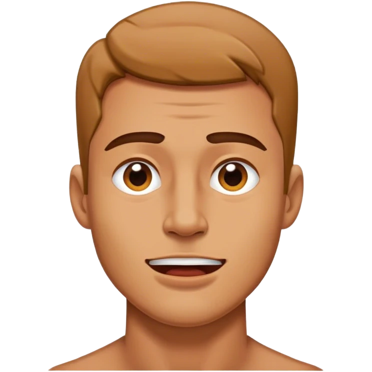 A man mewing his jawline emoji