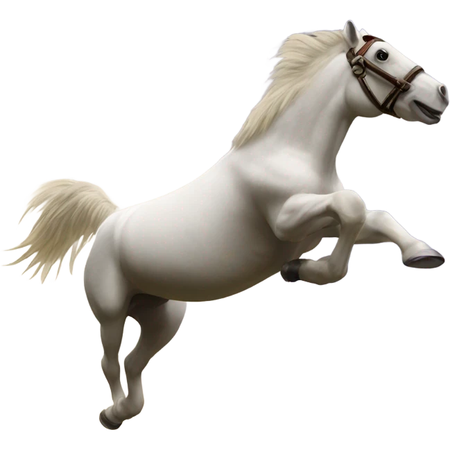 Horse jumping over an airplane emoji