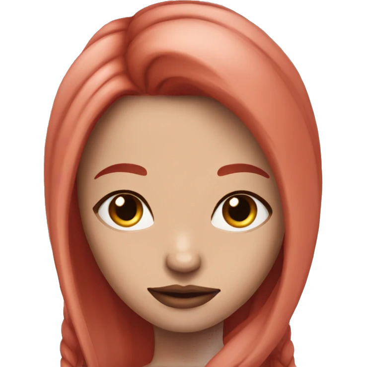 Mega Beautiful girl with white skin, long straight red hair and arms tattoos emoji