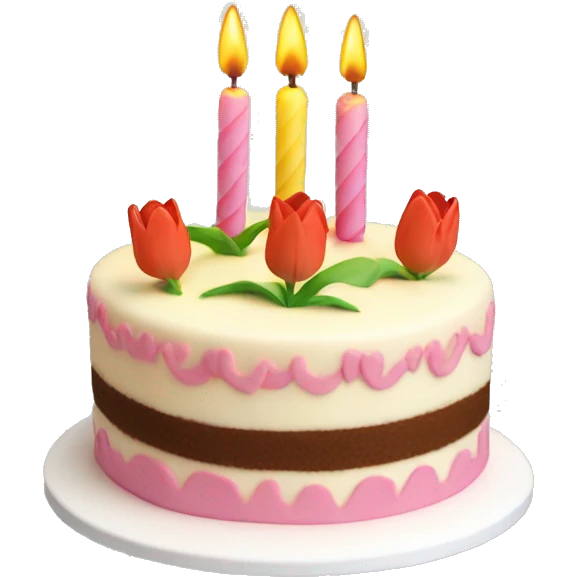 Birthday cake age 19 with tulips emoji