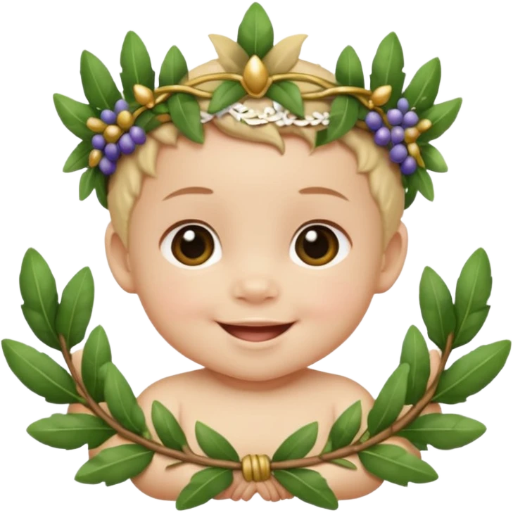 baby wearing laurel wreaths emoji