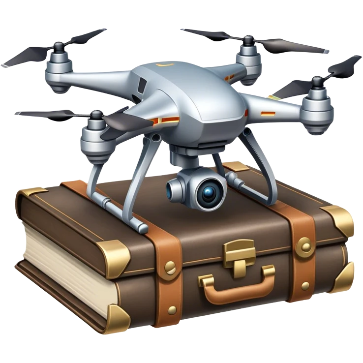 A drone delivering ancient manuscripts to a digital archive emoji