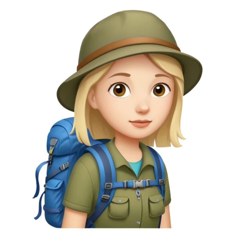 girl back packing mountains background  emoji