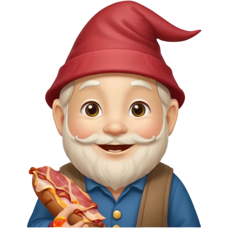 Garden gnome holding bacon emoji