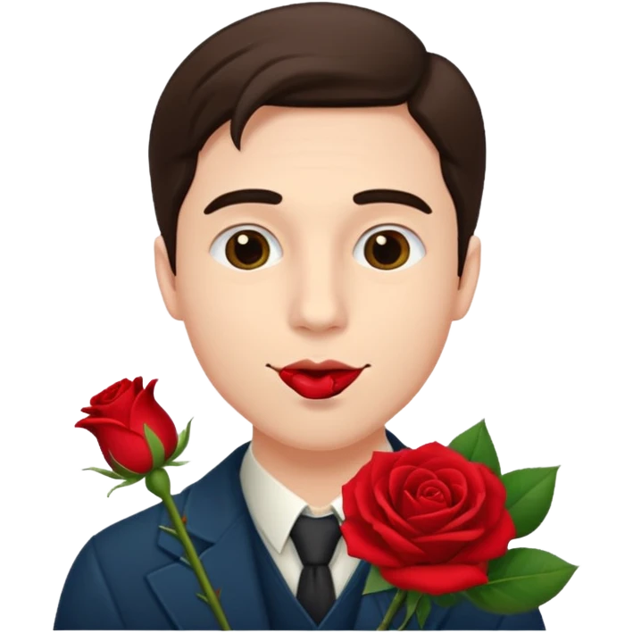 Create emoji but must be men that holding Rosein his mouth emoji