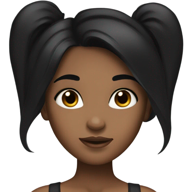 girl with long black straight, with lashes and clear skin emoji