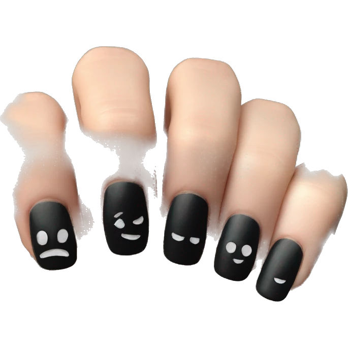 Cool black nail art emoji