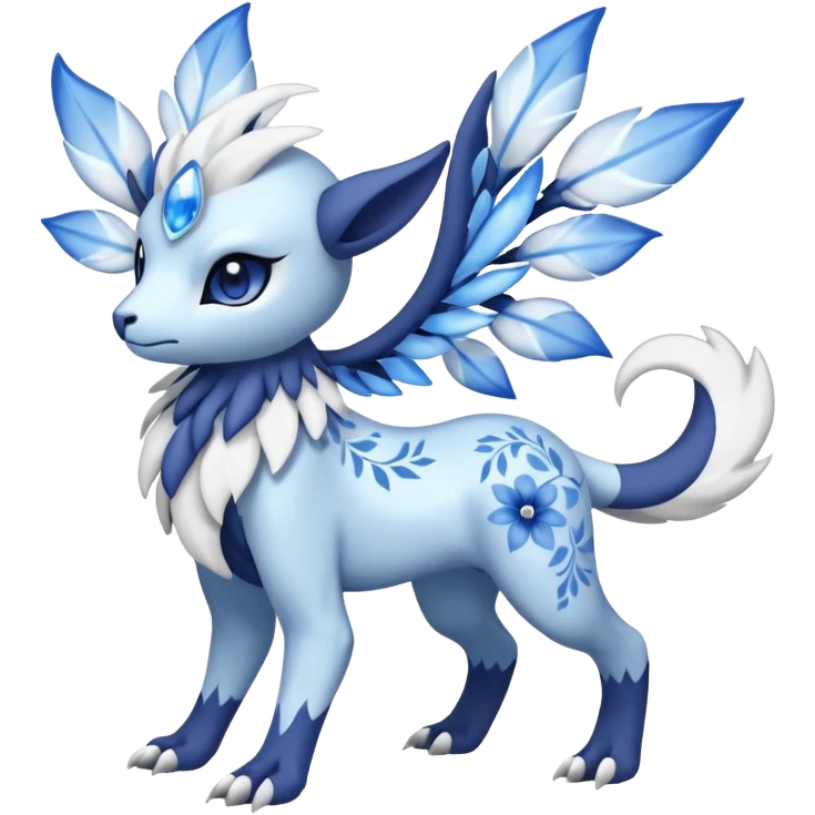 Floral Absol-Amaura-fusion-hybrid-Fakemon-animal-creature  emoji