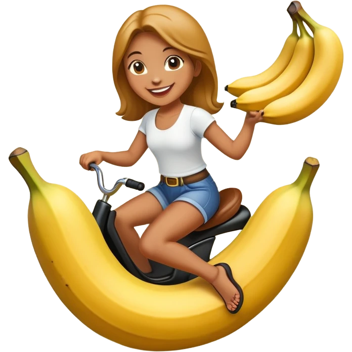 Girl riding a banana  emoji