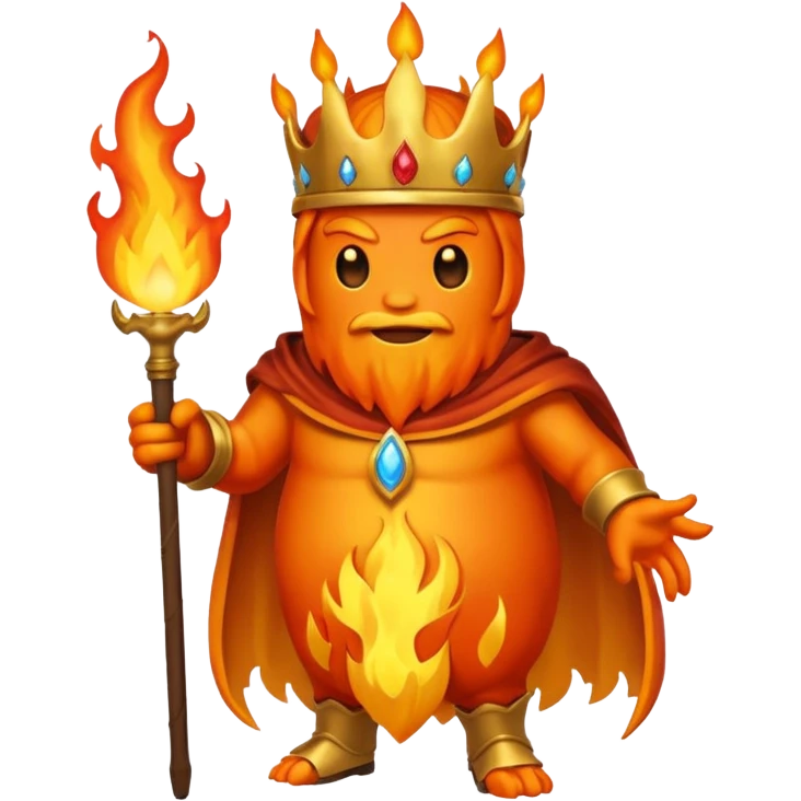 a full body of flame king emoji