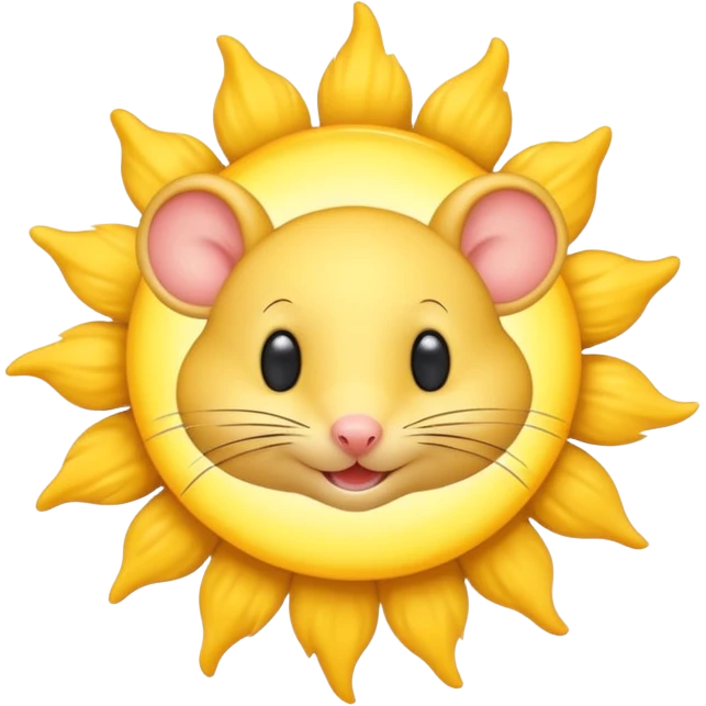 A mouse inside of a sun ☀️ 🐭 emoji