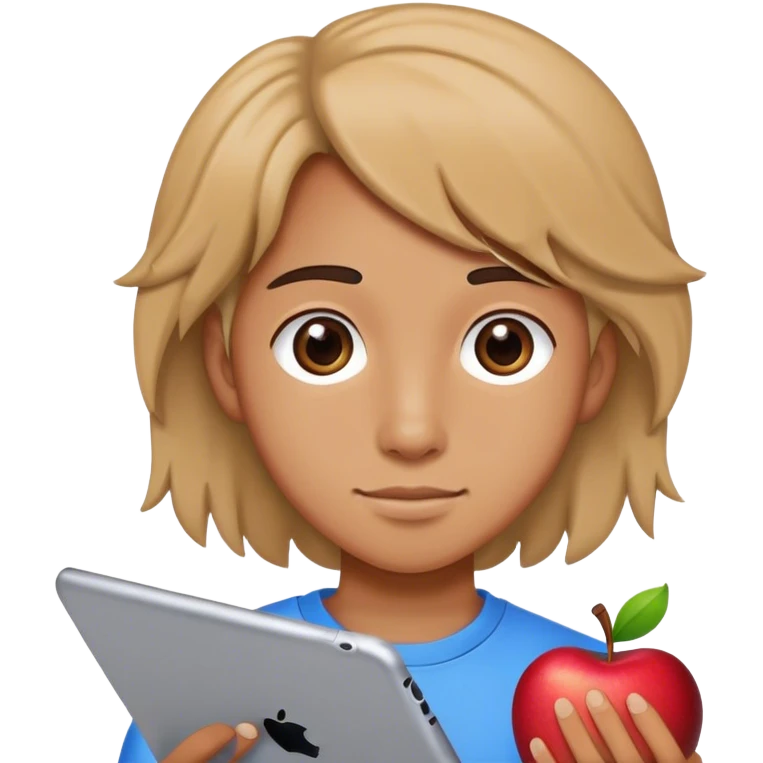 Student with Apple iPad Pro emoji