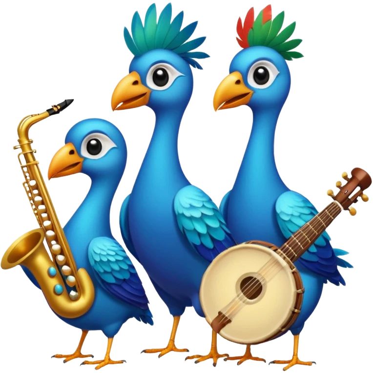 bird as Musicians emoji