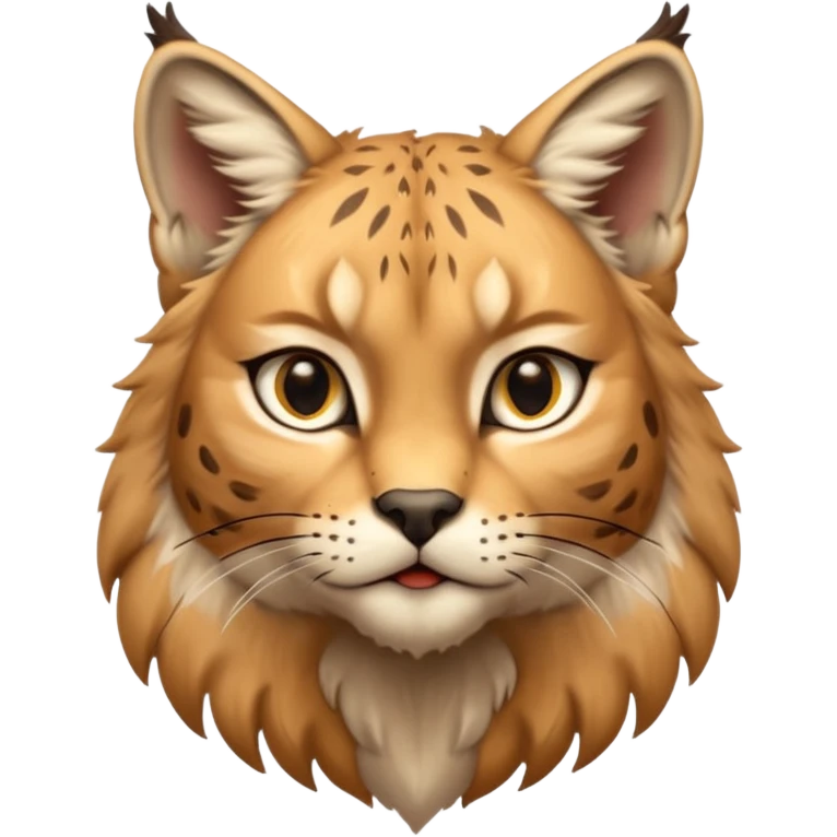 A high-resolution photo-realistic digital illustration of a majestic youg lynx, chest upward  emoji