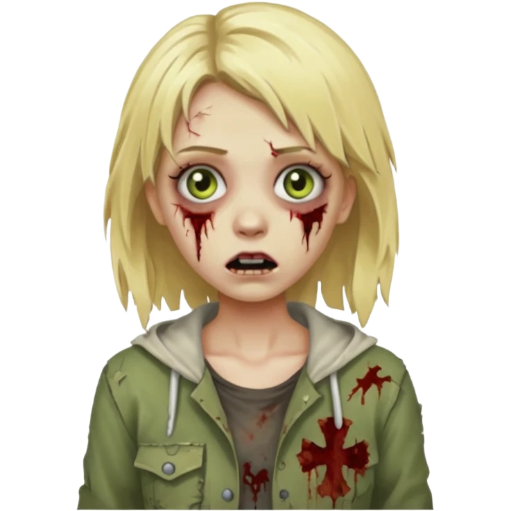 girl zombie with blonde hair emoji