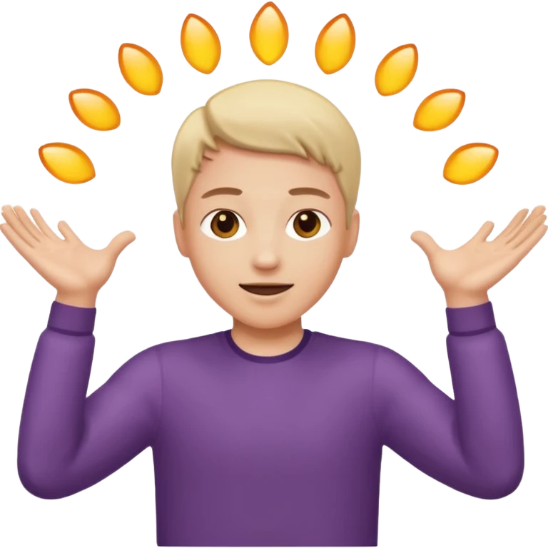 A person with the arms opened and extended emoji