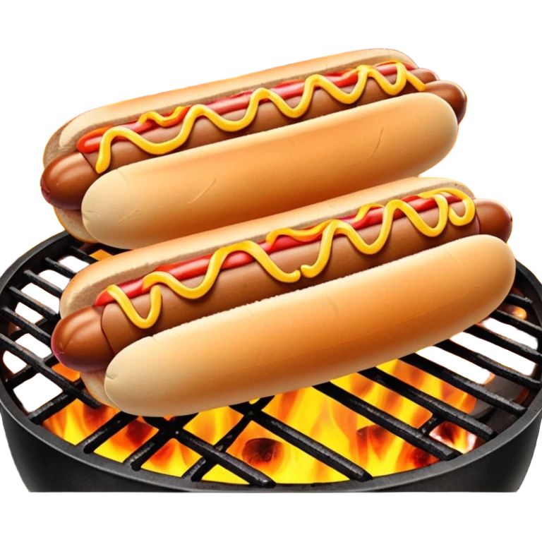 hot dogs cooking on a grill emoji