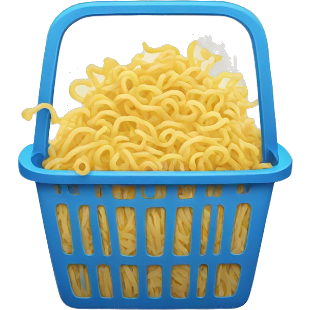 shopping basket with instant noodles emoji
