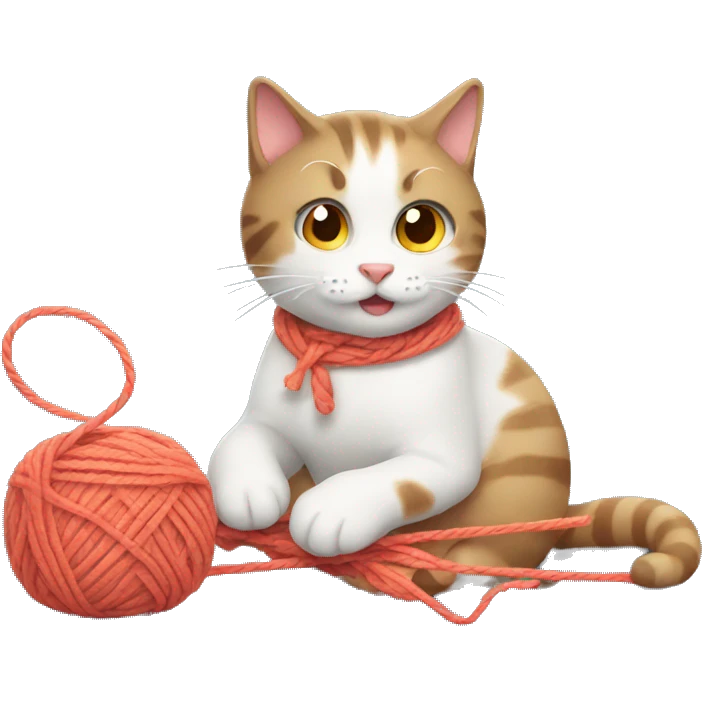 cat playing with yarn  emoji